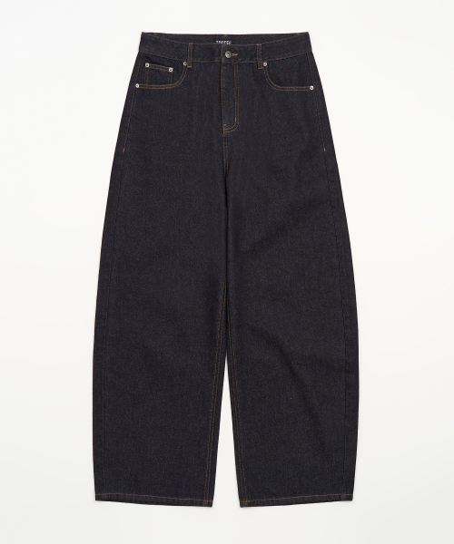 CINCH BACK STITCHED DENIM PANTS (синий)