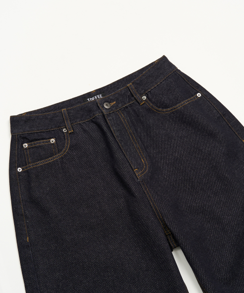 CINCH BACK STITCHED DENIM PANTS (синий)
