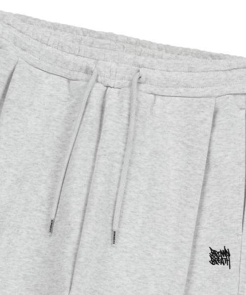TAG TWO TUCK WIDE SWEAT PANTS - ASH