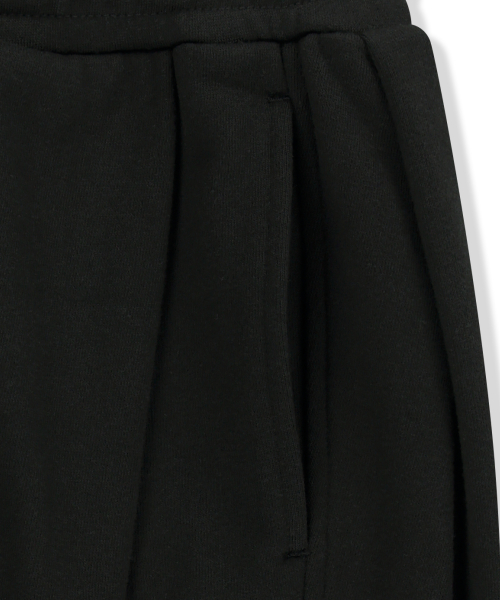 TAG TWO TUCK WIDE SWEAT PANTS - чёрный