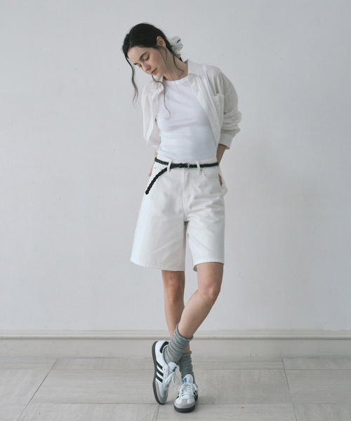 Джинсовые шорты White с низкой посадкой, White