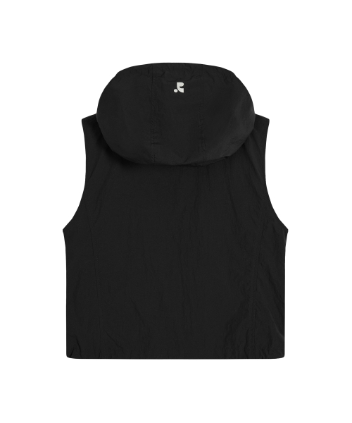 NYLON HOOD VEST+GYM SACK SET - чёрный