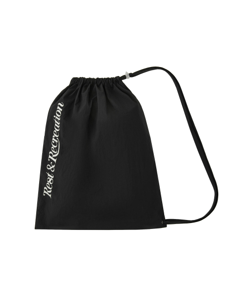 NYLON HOOD VEST+GYM SACK SET - чёрный