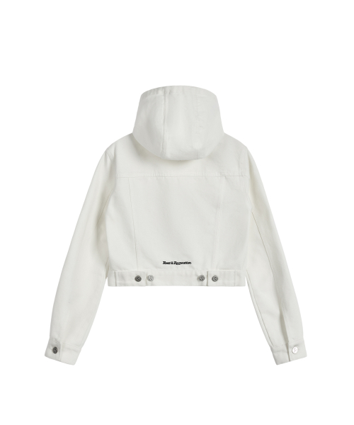DENIM HOOD JACKET - белый