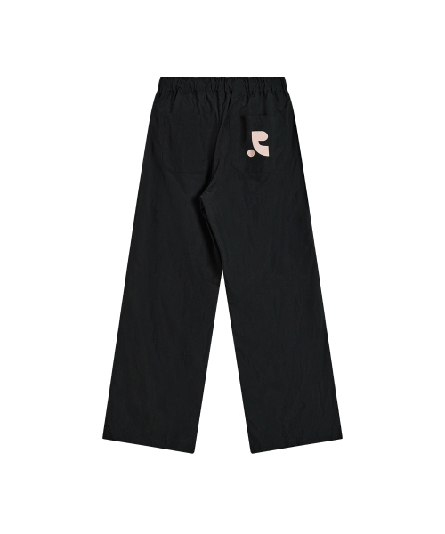 WIDE NYLON PANTS - чёрный