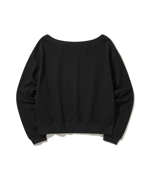 (DUC) GA one-shoulder sweatshirt Black