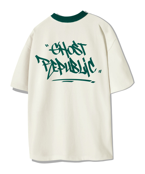 Уличная оверсайз футболка GT-367_Cream(Green)
