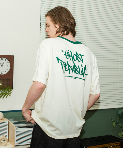 Уличная оверсайз футболка GT-367_Cream(Green)