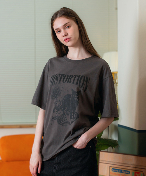 Футболка оверсайз Cat GT-363, Charcoal