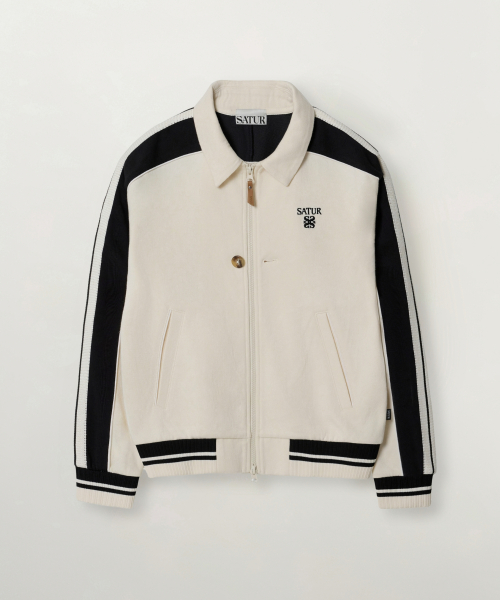 (W) Куртка на молнии Lawton Lining Collar Track Jacket Cream Black