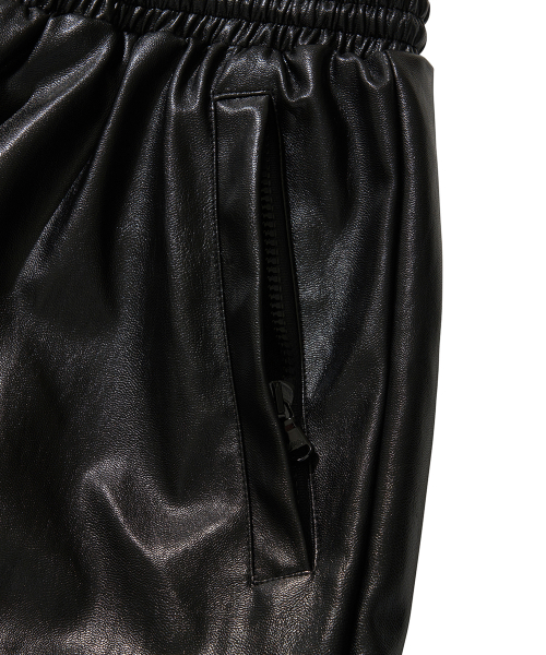 WESTERN FLAME LEATHER TRACK PANTS / чёрный