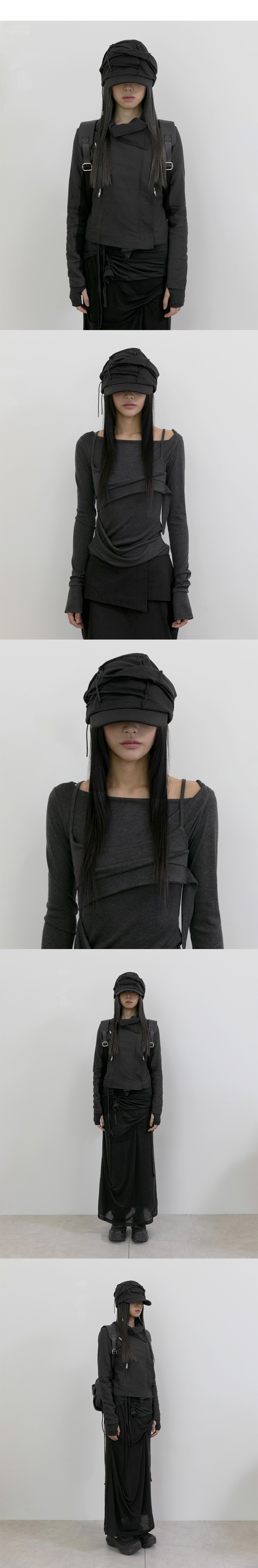 플레어업(FLAREUP) Soi Draped Cap (FL-743_Black) - 사이즈 & 후기
