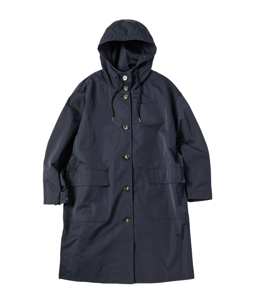 W HOOD LONG FIELD JACKET [NAVY]