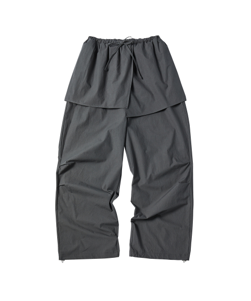 W PARACHUTE SKIRT PANTS [DEEP GRAY]