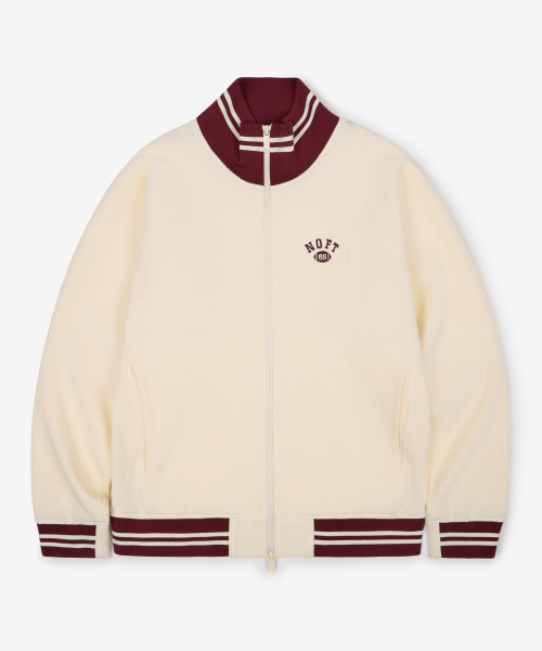 [NOFT × Jaezzang] Вафельная олимпийка на молнии [Ivory]
