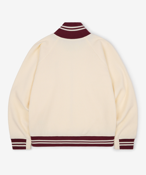 [NOFT × Jaezzang] Вафельная олимпийка на молнии [Ivory]