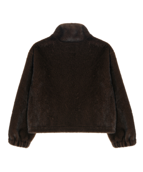 PREMIUM TOUCH FUR HIGH NECK JACKET_BROWN thumbnail 5