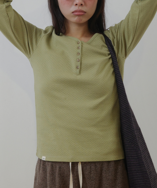 Lustic button long sleeve, green