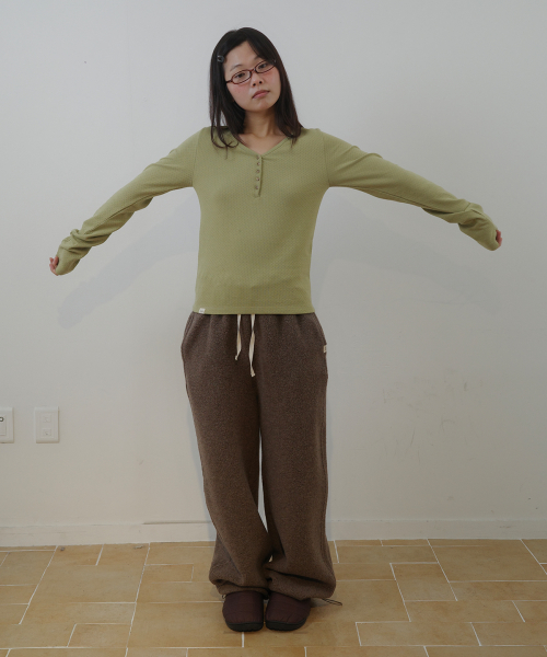 Lustic button long sleeve, green