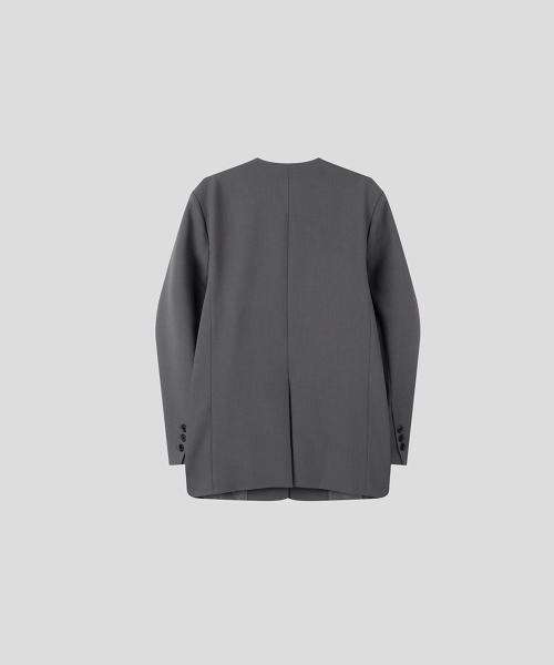 Минималистичный жакет без воротника [Charcoal]