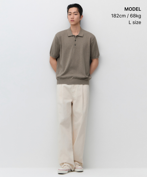 Стирающийся вязаный поло-топ Supima Cotton [Taupe]