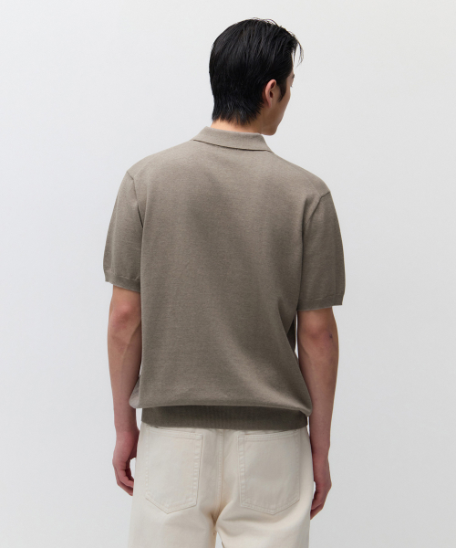 Стирающийся вязаный поло-топ Supima Cotton [Taupe]