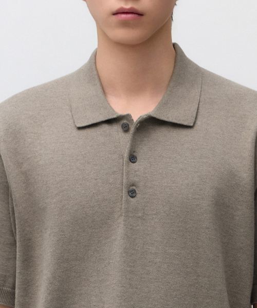 Стирающийся вязаный поло-топ Supima Cotton [Taupe]