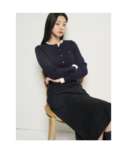 Тонкий кабельный кардиган Essential Cotton, Navy (BF615AE02R)