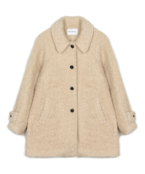 NICOLE BOUCLE WOOL HALF COAT_BEIGE