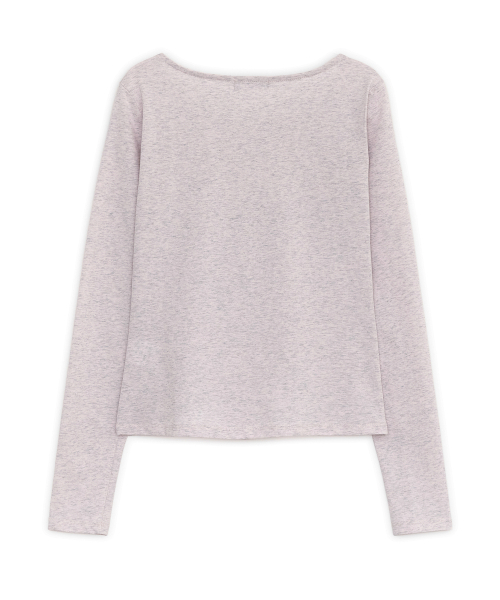 Mellow printed long sleeve T (Graish Pink)