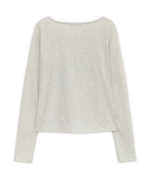 Mellow printed long sleeve T (Cream)