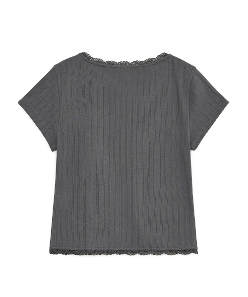 Кружевной топ с принтом Geek Girl (charcoal)