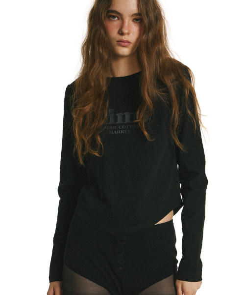Kims Bam Logo LS Tee Black