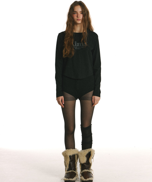 Kims Bam Logo LS Tee Black