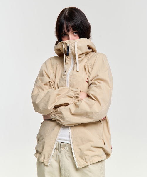 STITCH HOODIE SPORTS JUMPER-BEIGE
