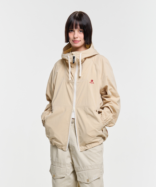 STITCH HOODIE SPORTS JUMPER-BEIGE