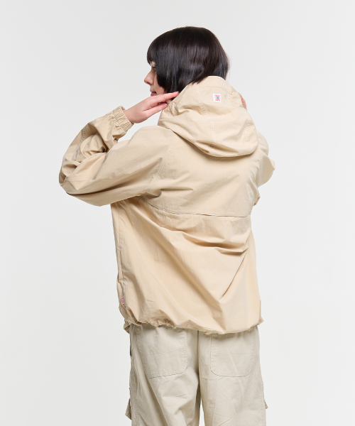 STITCH HOODIE SPORTS JUMPER-BEIGE