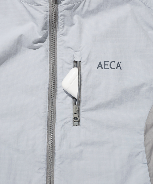 NYLON HOODED VEST-MINT