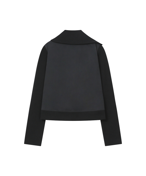 Slash ribbed jacket BLACK
