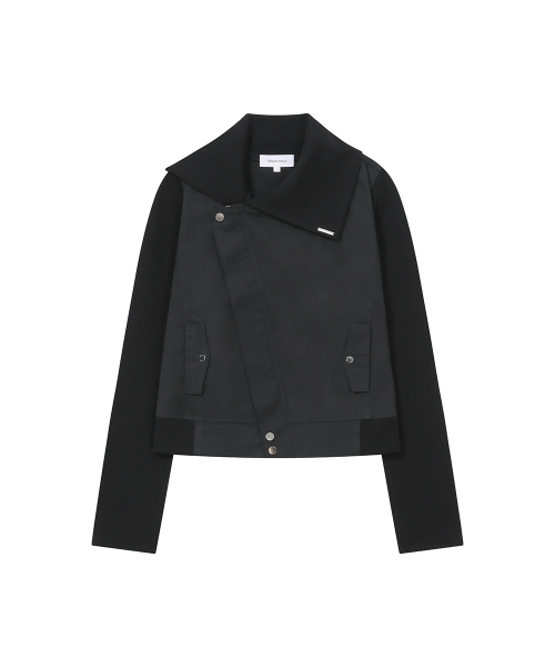 Slash ribbed jacket BLACK