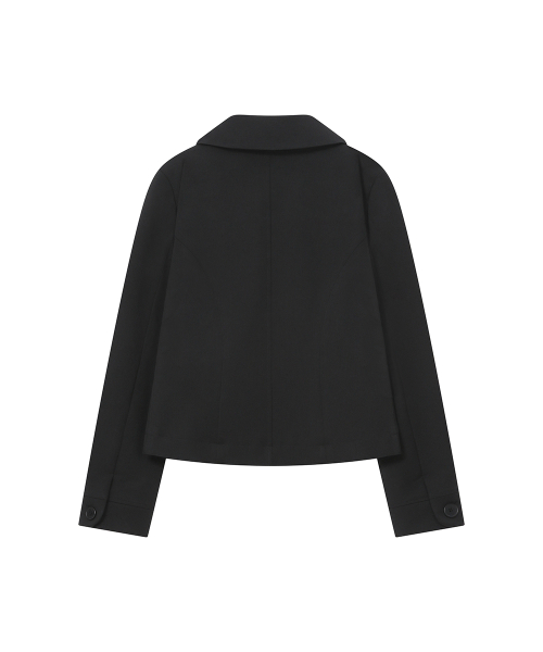 Omoi round collar blazer BLACK