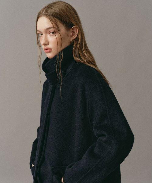 Modern Half Coat Navy