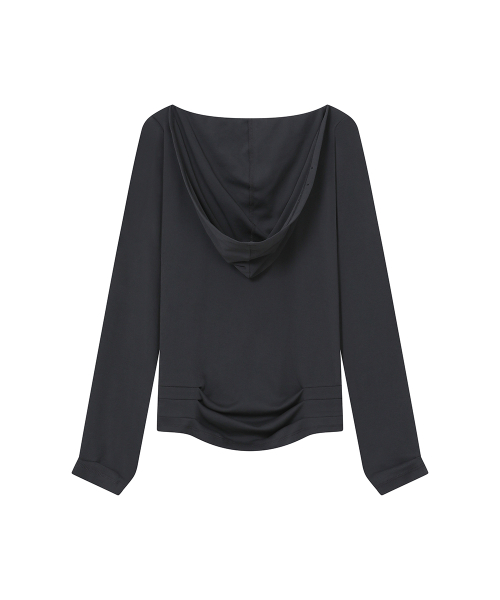 Cowl hoodie long sleeve CHARCOAL