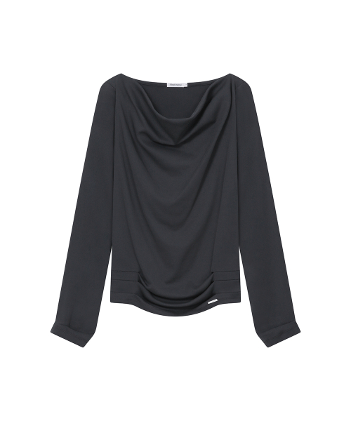 Cowl hoodie long sleeve CHARCOAL