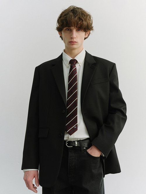 2 BUTTON WOOL BLAZER_UNISEX_UDJA6A102_BLACK