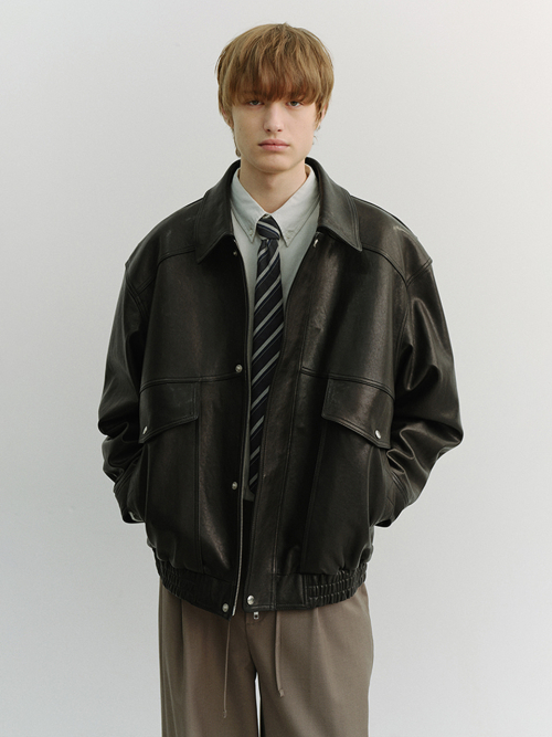 OVERSIZED VINTAGE LEATHER BLOUSON_UNISEX_UDJU6A103_BLACK