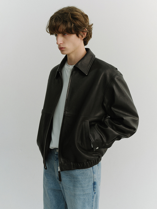 DRIZZLER LEATHER JACKET_UNISEX_UDJU6A105_BLACK