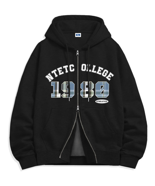 1980 check 2-way zip-up (4color)