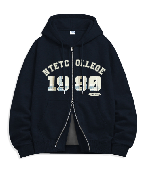 1980 check 2-way zip-up (4color)