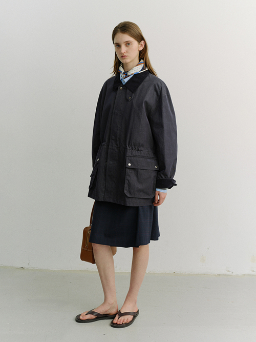 UNISEX COTTON CHORE JACKET_UDJA6A101_INDIGO NAVY